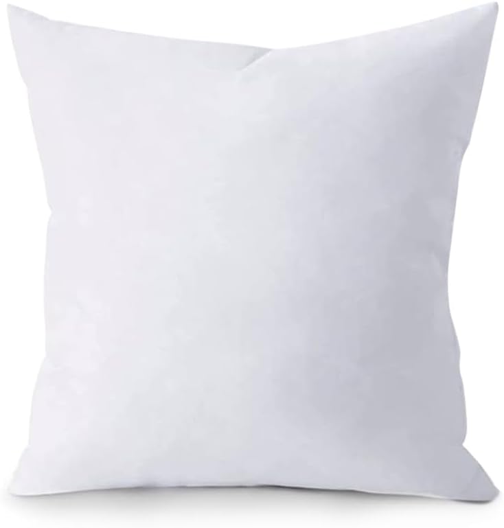 QUBA LINEN 18 x 18 Throw Pillow Insert - Pack of 2 White, Down Alternative Pillow Inserts for Decorative Pillow Covers, Throw Pillows for Bed, Couch Pillows for Living Room (Pack of 2)