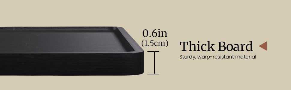 Bamboo Serving Tray,9.8x5.9 Inch Decorative Trays Platter for Coffee Table,Living Room,Bar,Party,Mini Charcuterie Boards Cheese Board,Home Decor（Black）