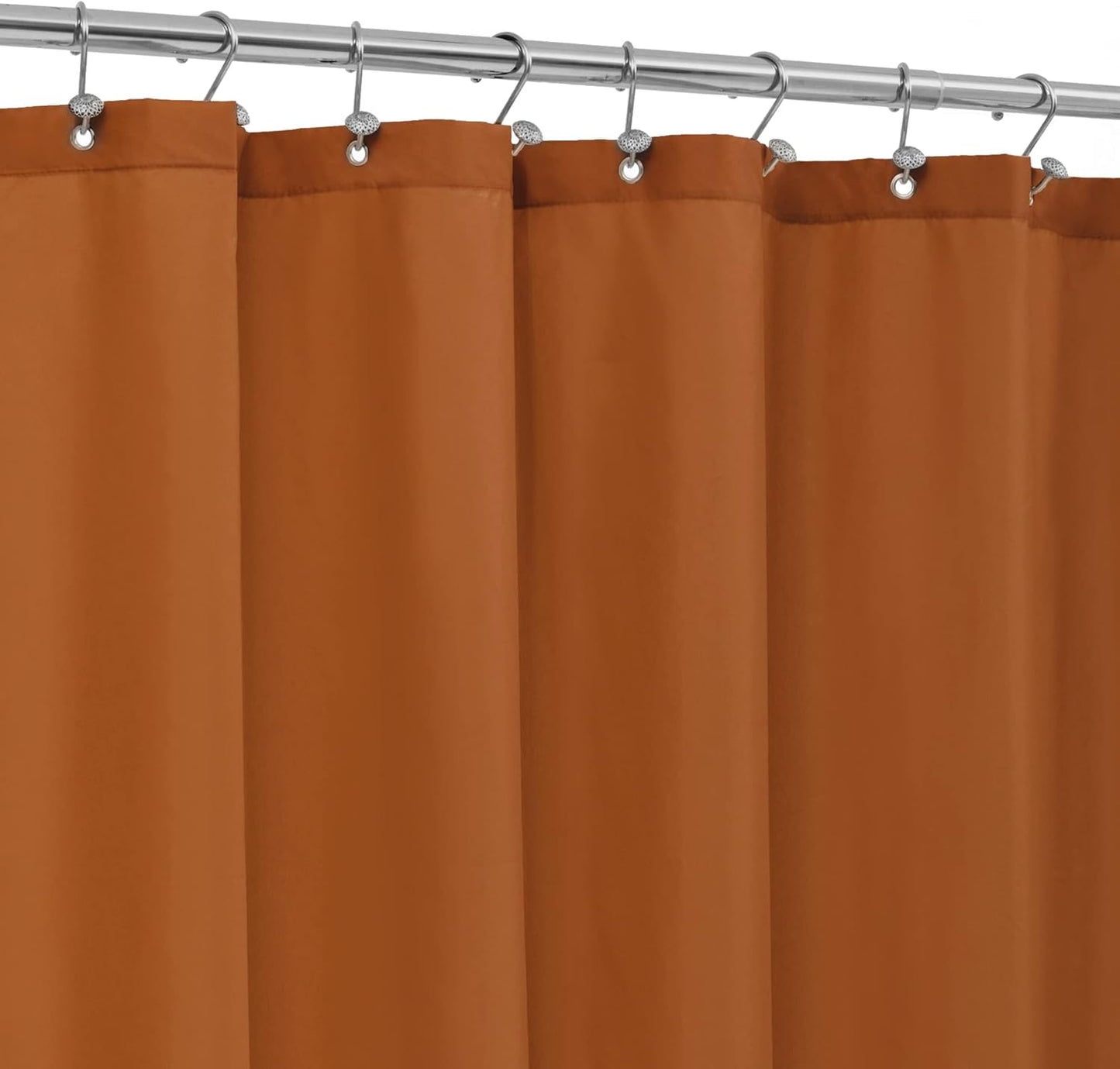 Waterproof Fabric Shower Curtain Soft Hotel Quality - 3 Magnets at Bottom, Premium Black Shower Curtain Liner for Bathroom, Light-Weight Cloth & Washable - 72x72, Black