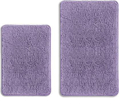 Bathroom Rugs 36 x 60 Inch – Extra Large Bath Mat | Absorbent and Washable Thick Chenille Bath Rugs Non-Slip Runner Rug for Bathroom, Shower, Tub(Gray)