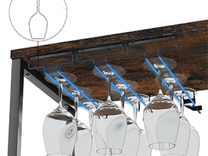 Wine Bar Rack Cabinet with LED Light, Adjustable Shelves Coffee Bar Cabinet with Mesh Door and Baffle Design, 36″ Tall Small Liquor Bar Cabinet for Home, Kitchen, Dinning Room, Rustic Brown