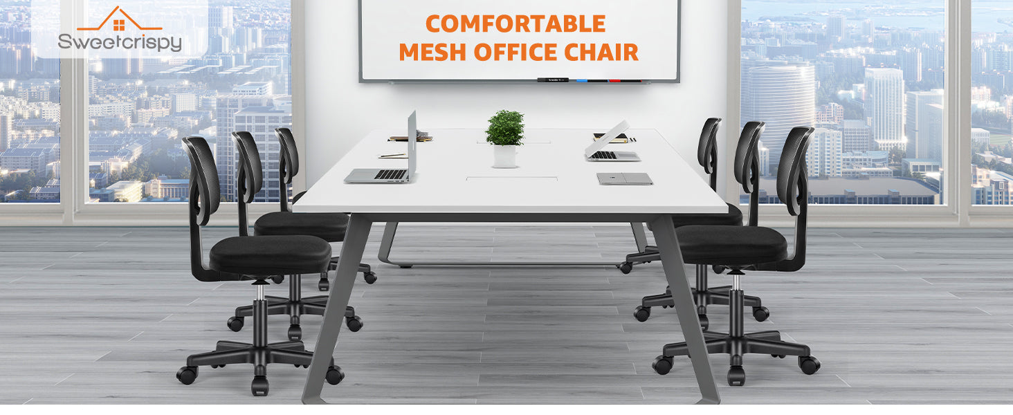 Small Office Desk Chair, Ergonomic Low-Back Mesh Rolling Work Swivel Chairs with Wheels, Armless Comfortable Seat Lumbar Support for Home, Bedroom, Study, Student, Adults,Classic Black