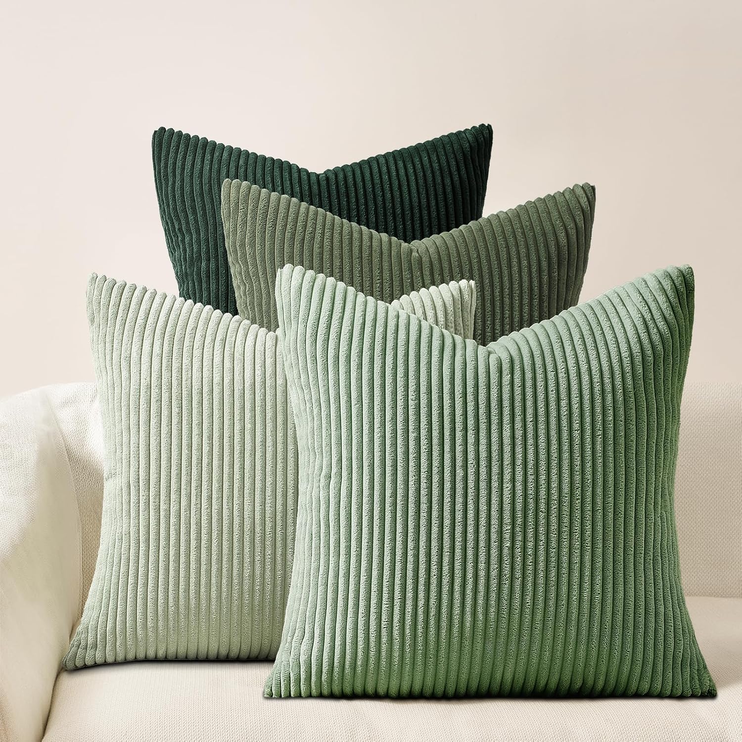 Throw Pillow Covers Cushion Cases, Set of 4 Soft Velvet Modern Double-Sided Designs, Mix and Match for Boho Farmhouse Fall Home Decor (18x18 inch, Orange/Teal)