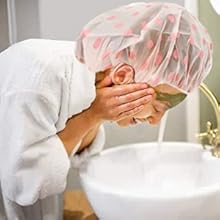 Shower Cap, 3 Pcs Waterproof Reusable Shower Caps Bath Hair Hat for Women Men Kids