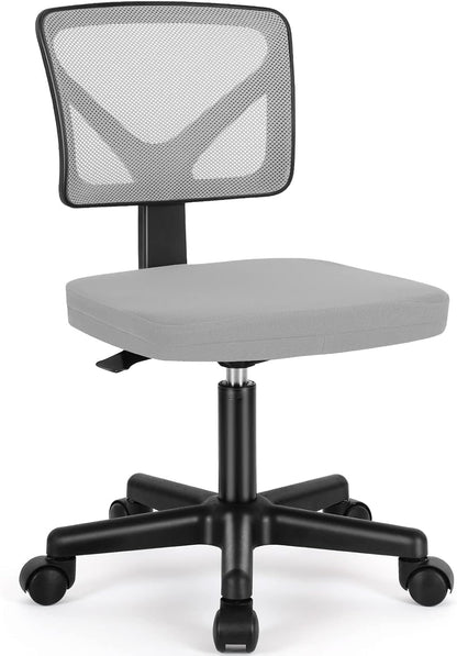Small Office Desk Chair, Ergonomic Low-Back Mesh Rolling Work Swivel Chairs with Wheels, Armless Comfortable Seat Lumbar Support for Home, Bedroom, Study, Student, Adults,Classic Black