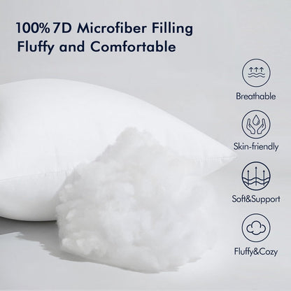 MIULEE Throw Pillow Insert Premium Pillow Stuffer Sham Rectangle for Decorative Cushion Bed Couch Sofa 12x20 Inch